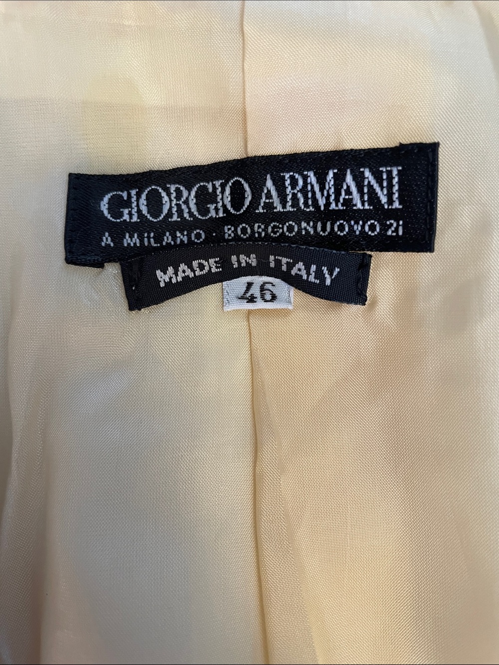 Vintage Giorgio Armani Black Label Cream Blazer Jacket 46 Italy 3-Button - Picture 7 of 10